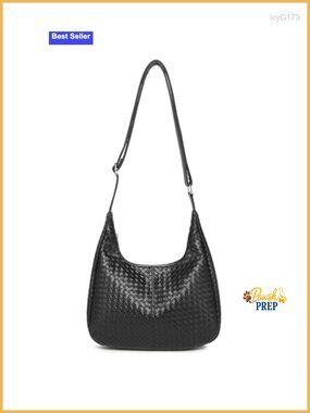 Woven Hobo Bag Women Faux Leather Crossbody Shoulder Purse Tote